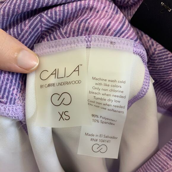 Calia Essential Collection Geometric Printed Leggings NWT Womens Sz XS Purple - Picture 4 of 7